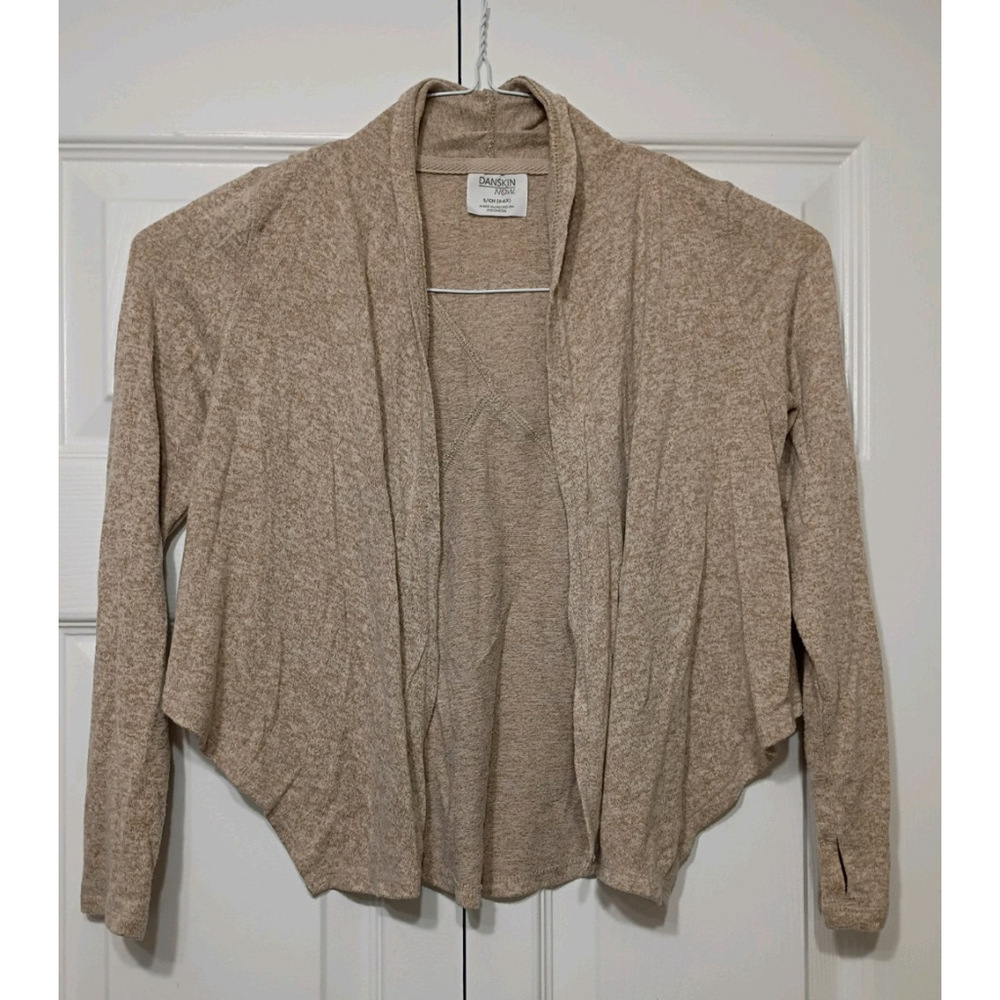 Danskin Now Women’s Beige Open-Front Cardigan – Size Small